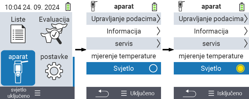 VitalControl: Izbornik Uređaj svjetlo