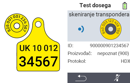 VitalControl: provjera transponder ušne markice