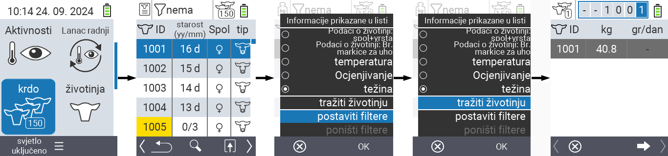 VitalControl: Menu Stado