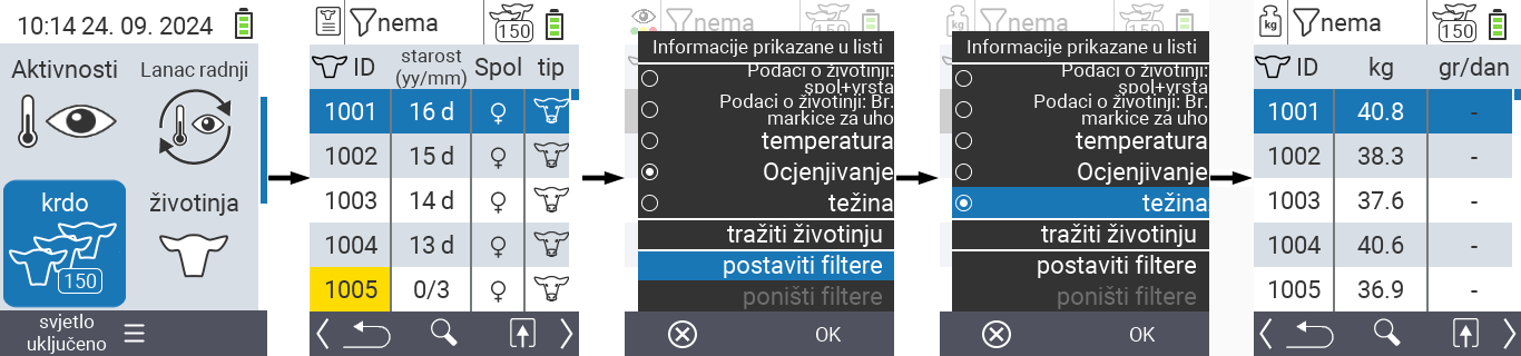 VitalControl: Menu Stado