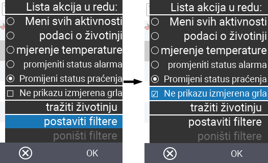 VitalControl Liste Lista svježih krava