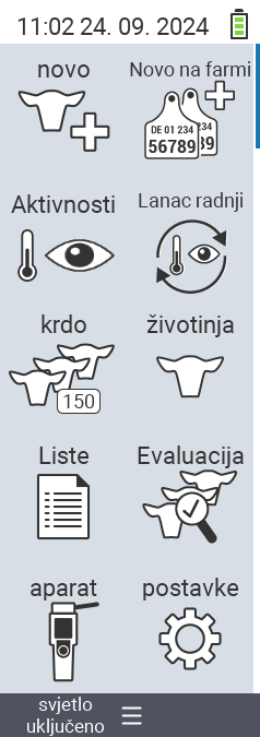VitalControl Glavni meni