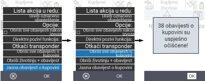 VitalControl: Lista kupljenih životinja, brisanje obavijesti o kupovini