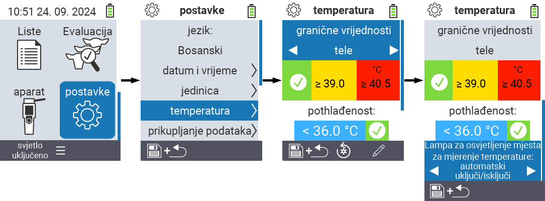 VitalControl: postavke menija reflektor anusa