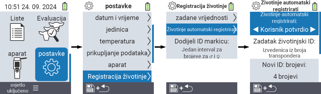 VitalControl: postavke menija automatska registracija
