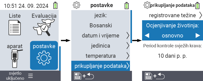 VitalControl: podešavanja menija prosječna ocjena životinja