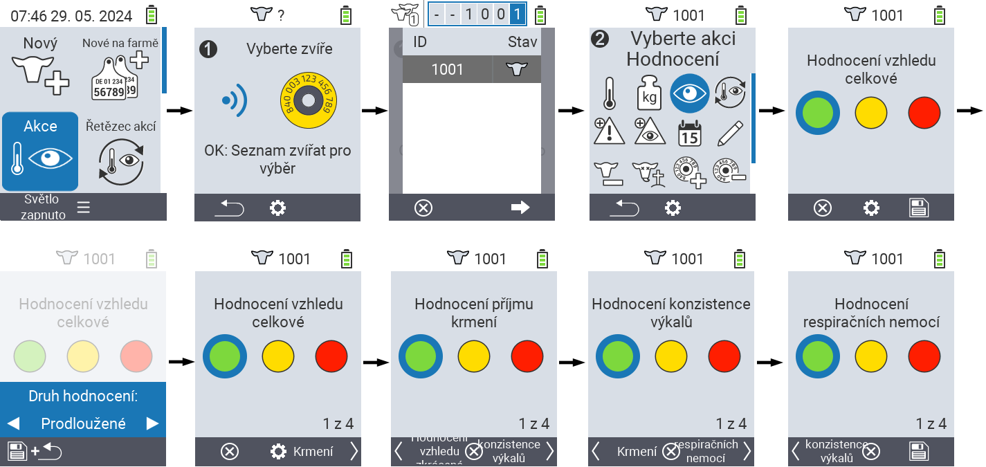 VitalControl: Menu Akce Hodnocení