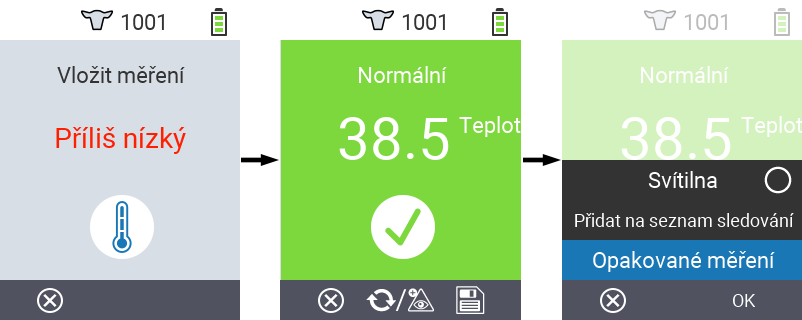 VitalControl: Menu Akce Světlo zapnuto vypnuto