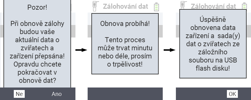 VitalControl: success message data restore