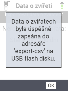 VitalControl: zpráva o úspěchu export dat