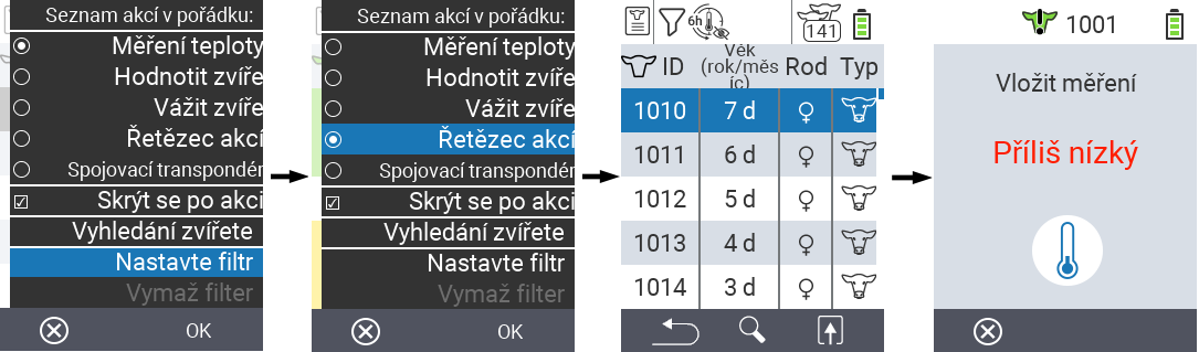 VitalControl Seznamy Akční seznam