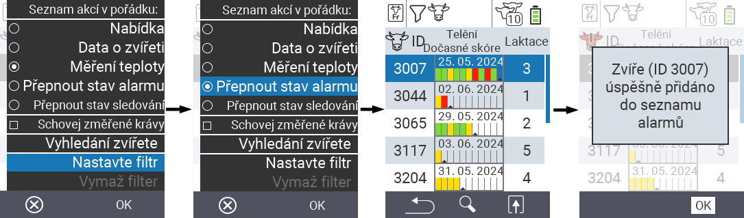 VitalControl Seznamy Seznam čerstvých krav