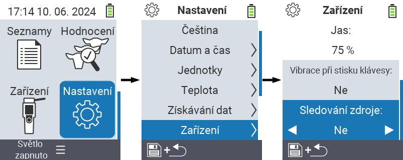 VitalControl: Menu nastavení Monitor prostředků