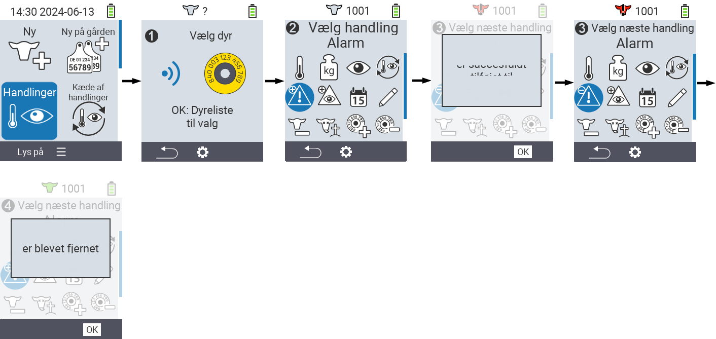 VitalControl: Menu Actions Alarm