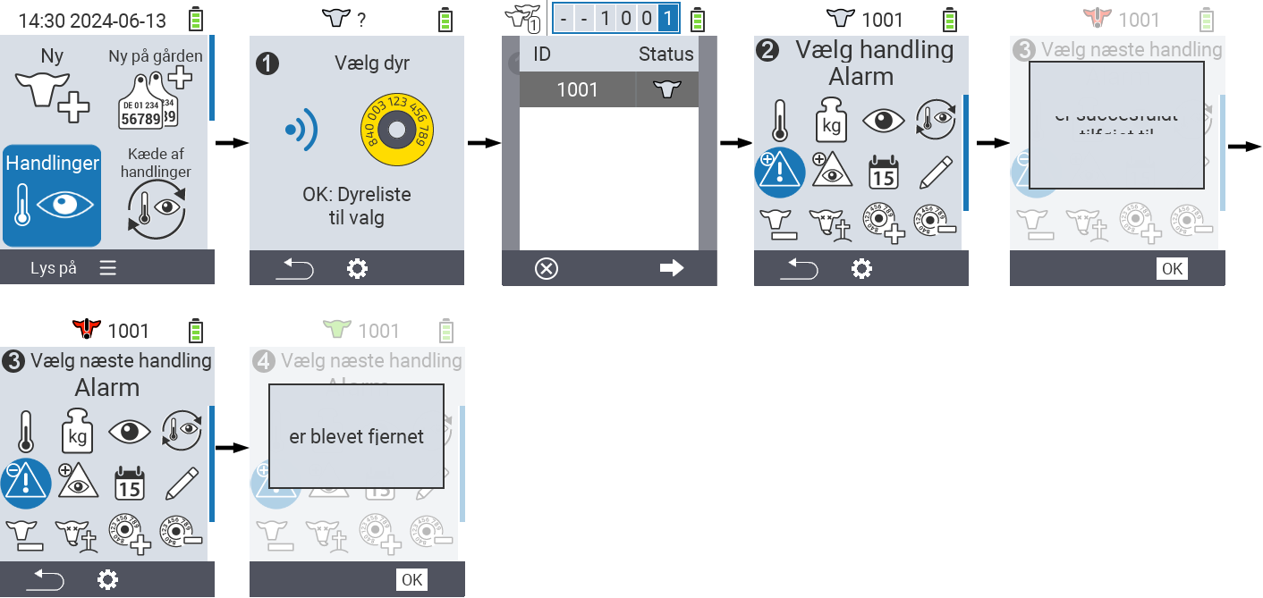 VitalControl: Menu Actions Alarm