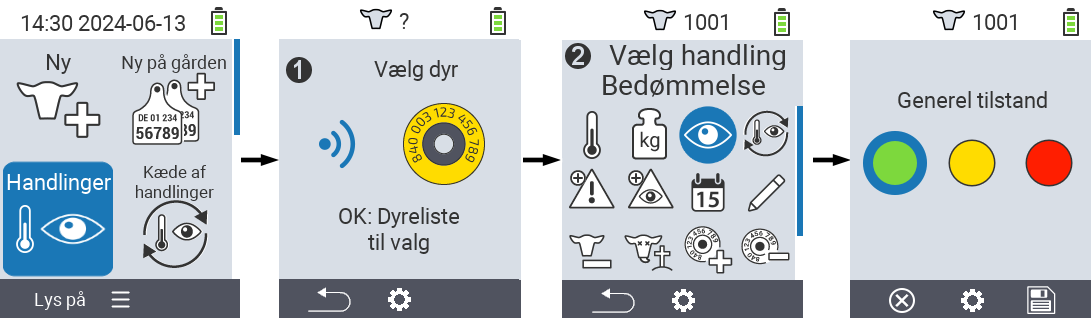 VitalControl: Menu Handlinger Vurdering