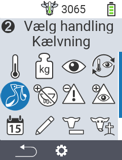 VitalControl: Menu Actions Calving