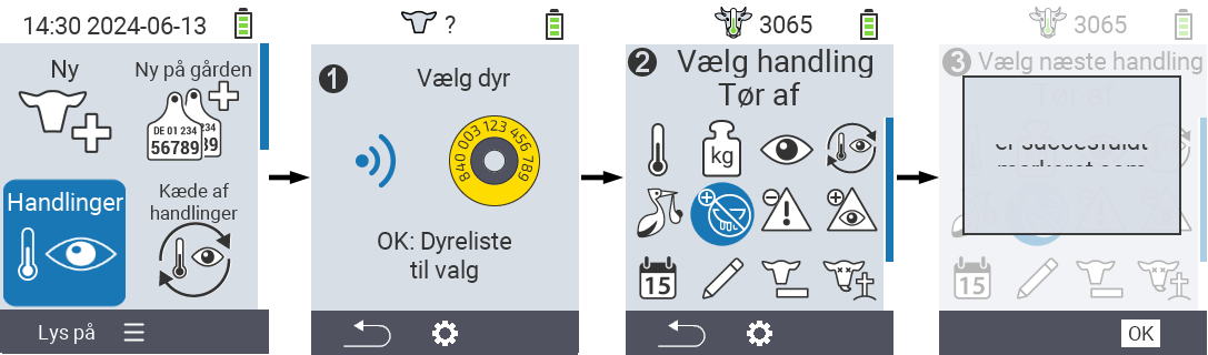 VitalControl: Menu Actions Dry off