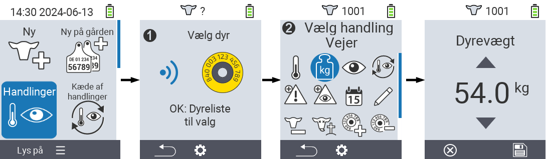 VitalControl: Menu Handling Vejning