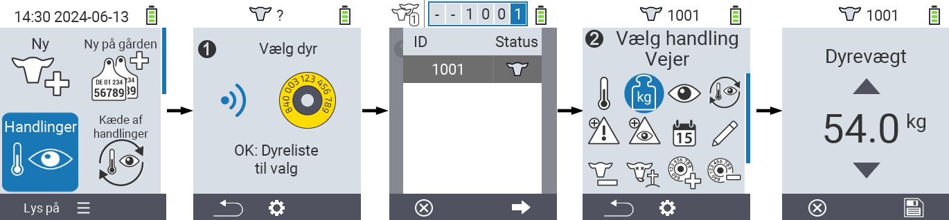 VitalControl: Menu Handling Vejning