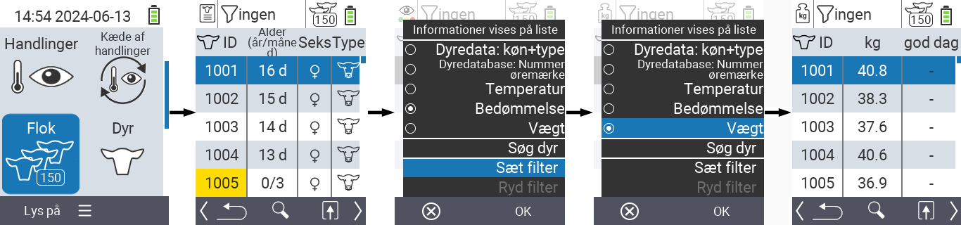 VitalControl: Menu Besætning