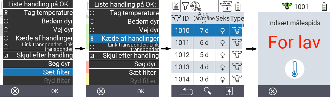 VitalControl Lister Handlingsliste