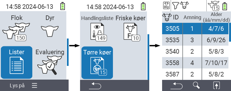VitalControl Lister Goldkøer liste