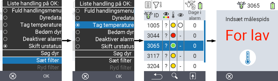 VitalControl Lister Alarmliste