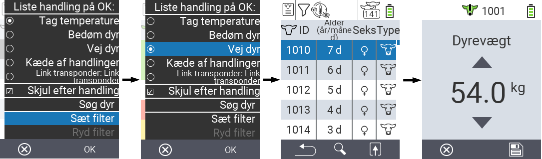 VitalControl Lister Handlingsliste
