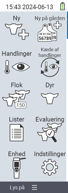 VitalControl Hovedmenu