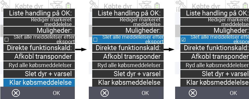 VitalControl: Liste over købte dyr, csv-eksport