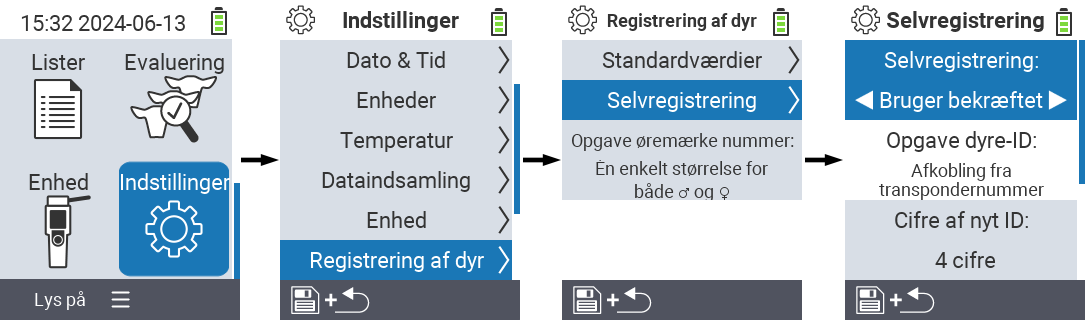VitalControl: menu settings auto-registration