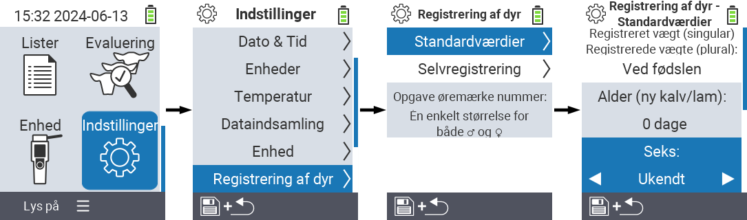 VitalControl: menuindstillinger Indstil køn