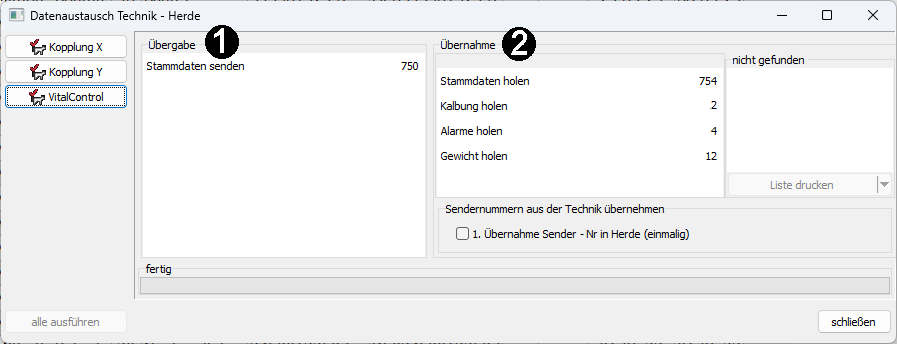 Datenaustausch mit Herde Software: Ablauf