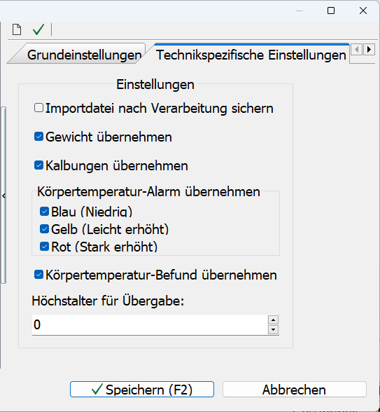 Herde Software: Konfiguration Technikkopplung