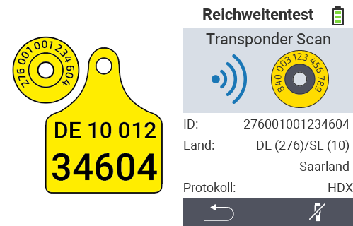 VitalControl: Überprüfung Transponderohrmarke