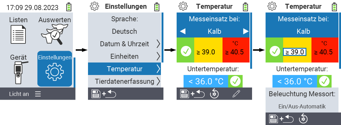 VitalControl: Menüfolge Einstellung Datum
