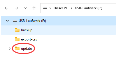 Windows Explorer: USB-Stick mit Verzeichnis ‘update’