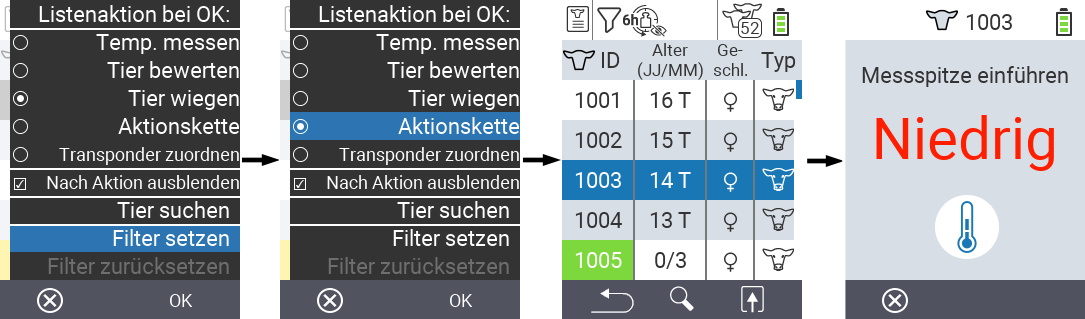 VitalControl Listen Aktionsliste