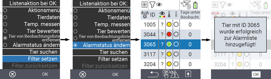 VitalControl Listen Beobachtungsliste