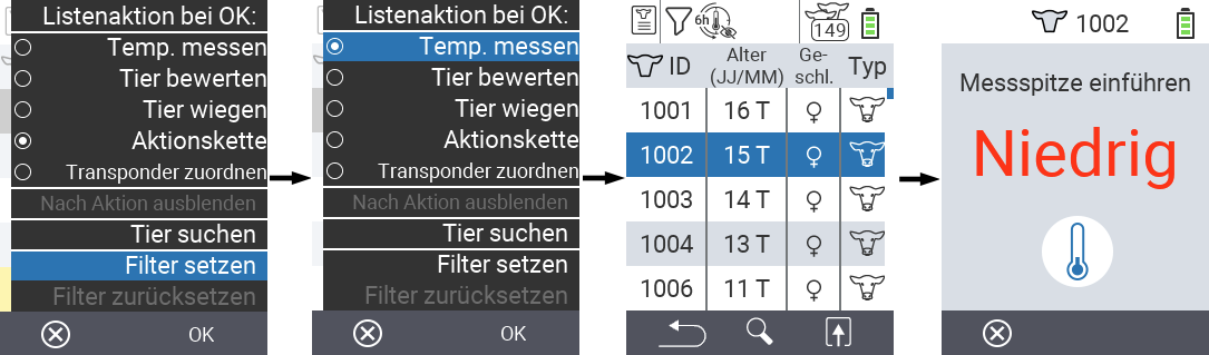 VitalControl Listen Aktionsliste