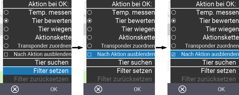 VitalControl Listen Aktionsliste