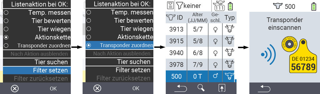 VitalControl Listen Aktionsliste
