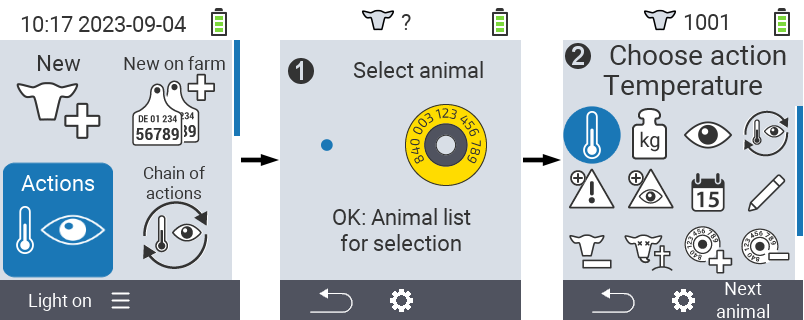 VitalControl: Menu Actions Preliminary steps