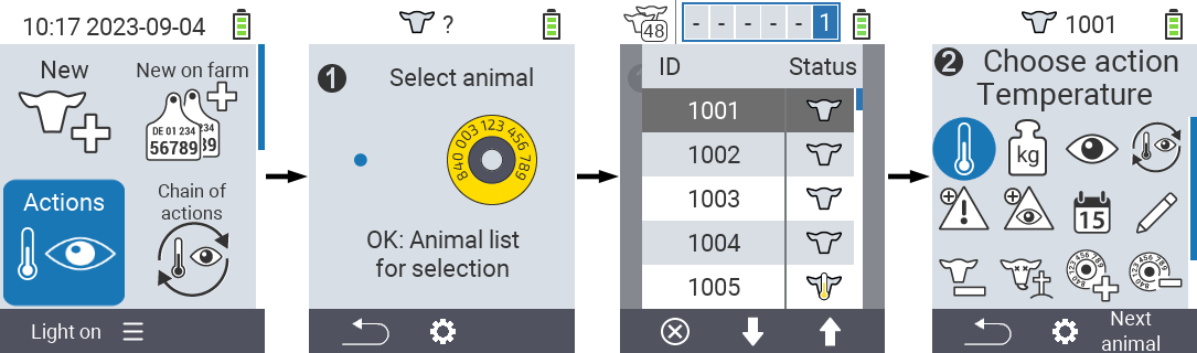 VitalControl: Menu Actions Preliminary steps