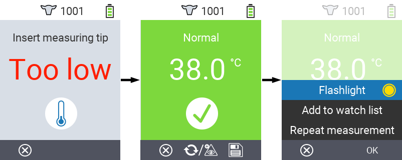 VitalControl: Menu Actions Flashlight on off