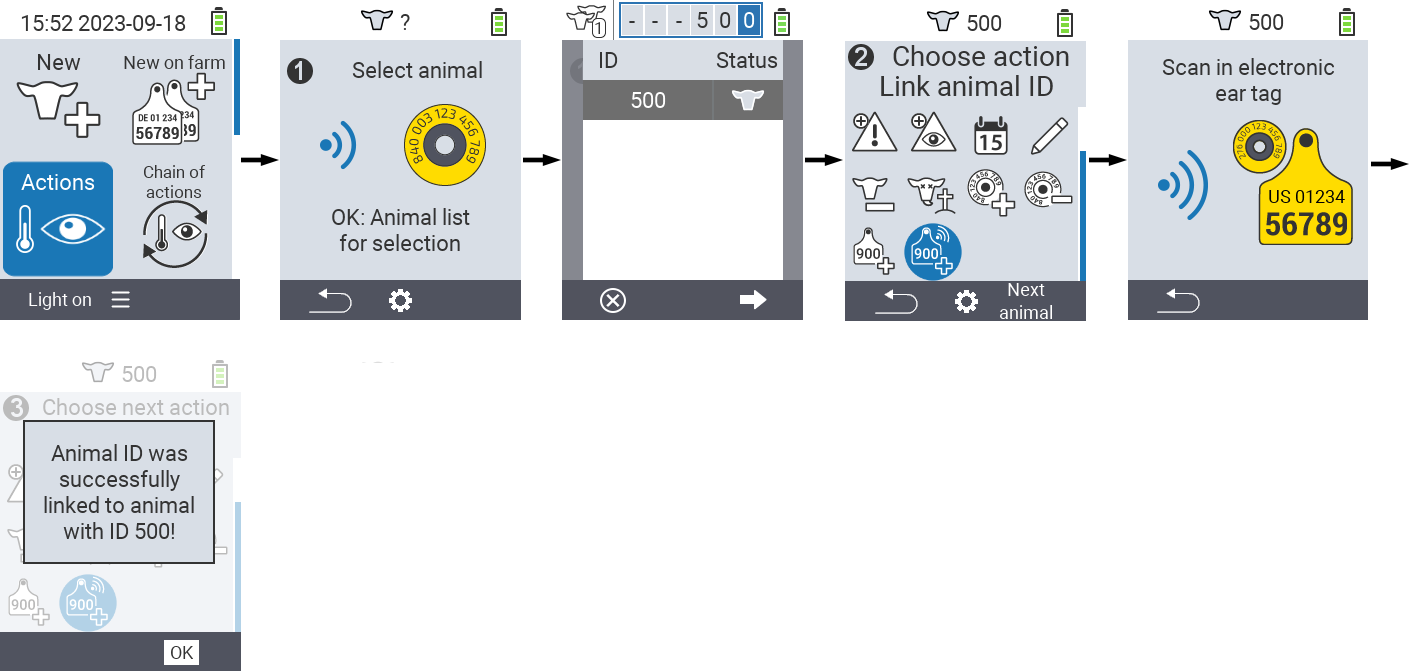 VitalControl: Menu Action Link animal ID