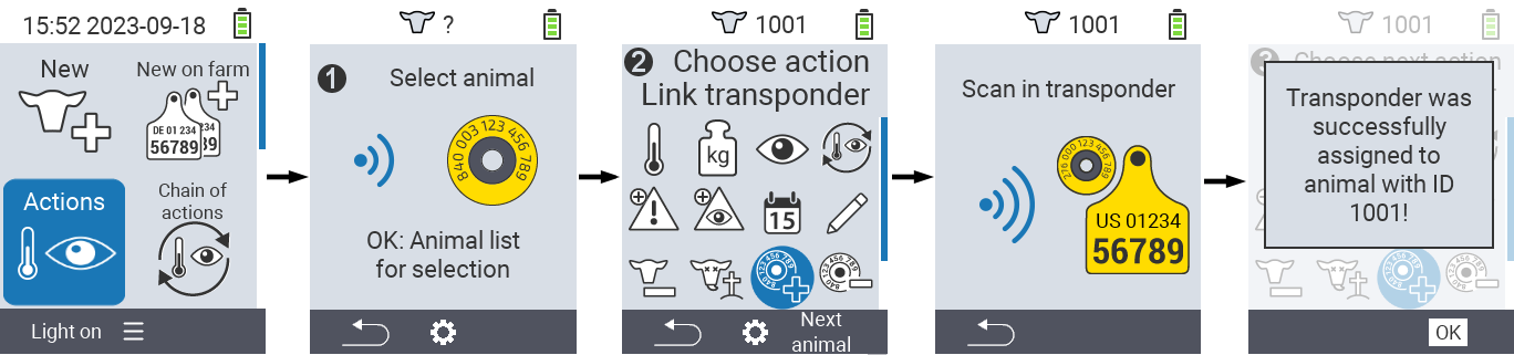 VitalControl: Menu Action Link transponder