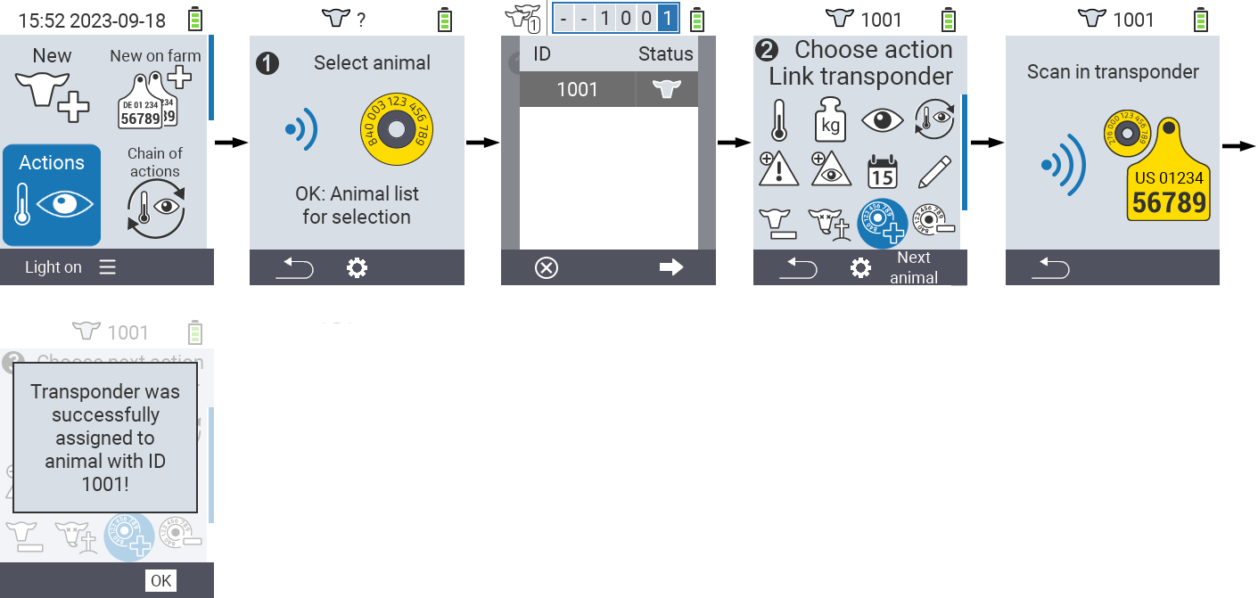 VitalControl: Menu Action Link transponder