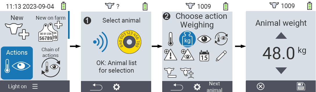 VitalControl: Menu Action Weighing